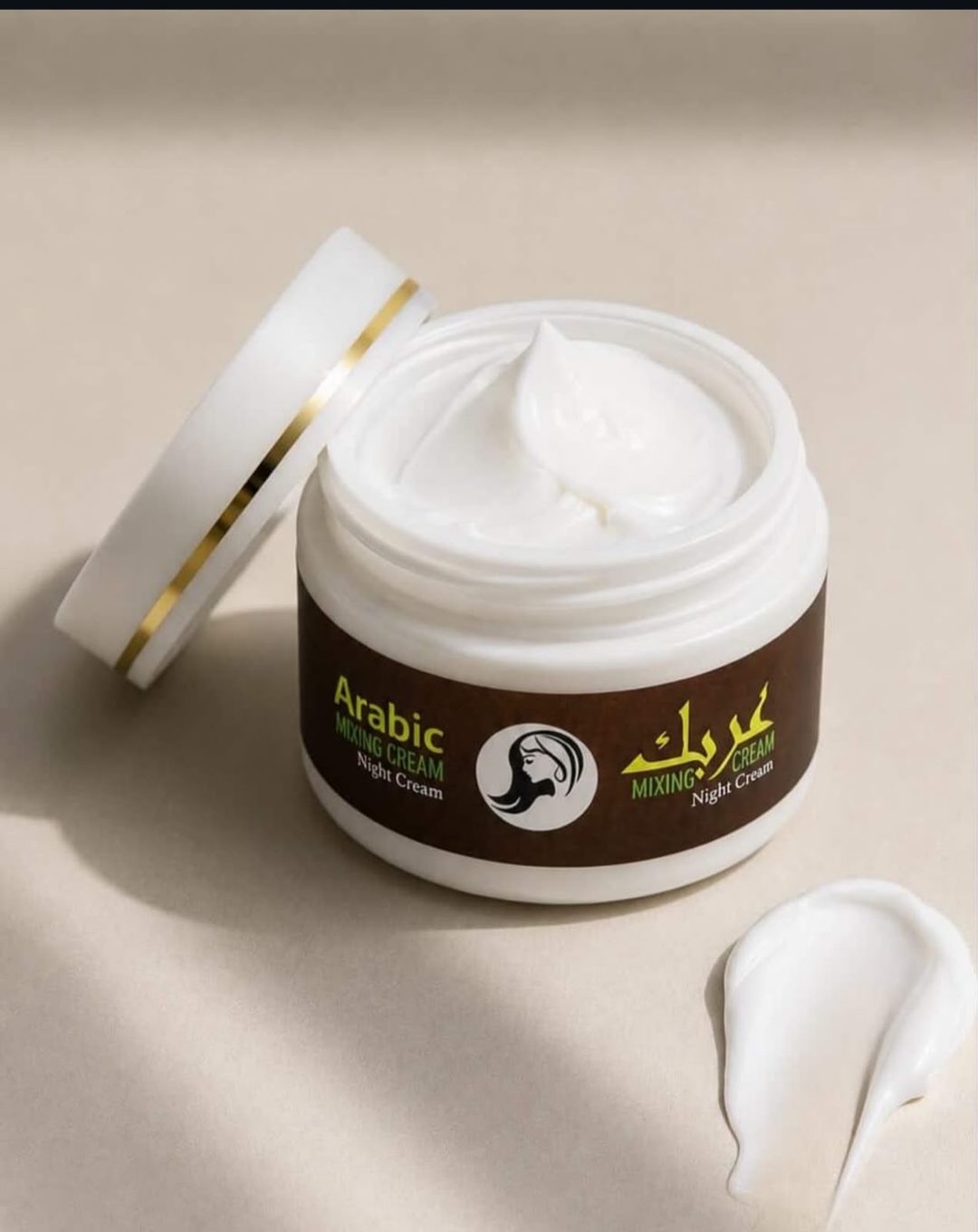 Arabic Mixing Night Cream, open jar with cream